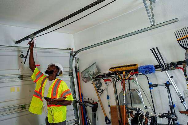 Professional Garage Door Panel Replacement technician working in Mount Airy, GA